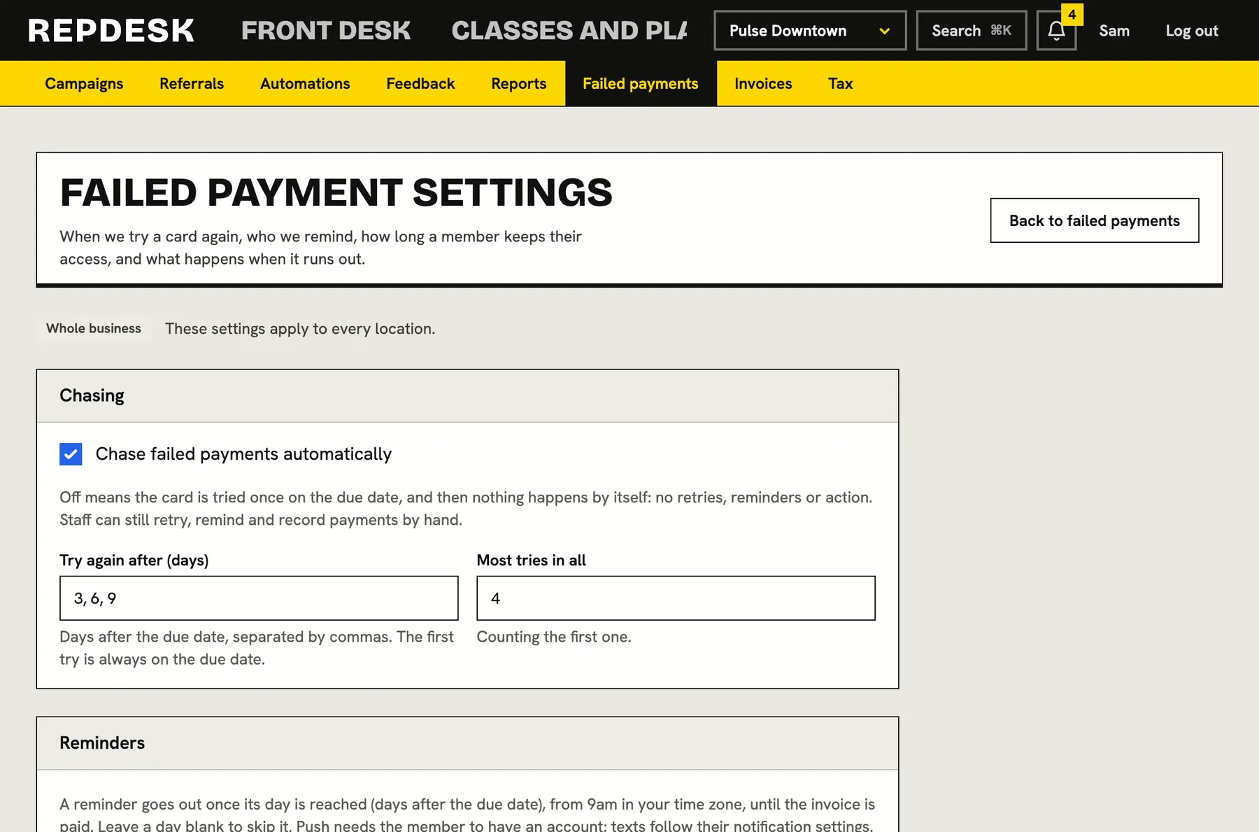 We retry the card on your schedule