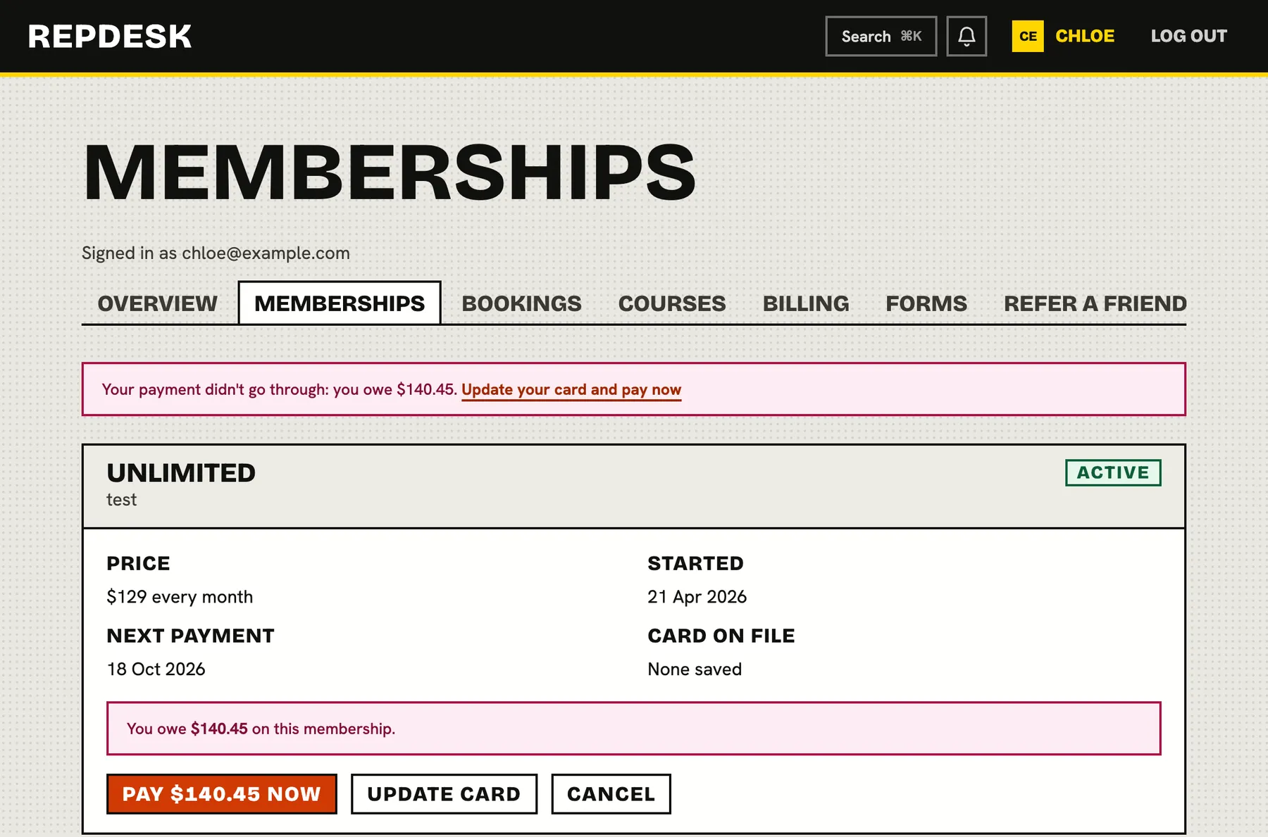 Family and shared memberships